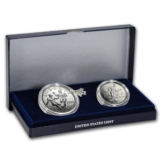 1994 2-Coin World Cup Set BU (w/Box & COA) 1994 2-Coin World Cup Set BU (w/Box & COA)